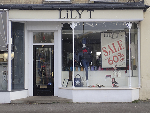 Lily T Fashion Shop in the Market Place, Olney