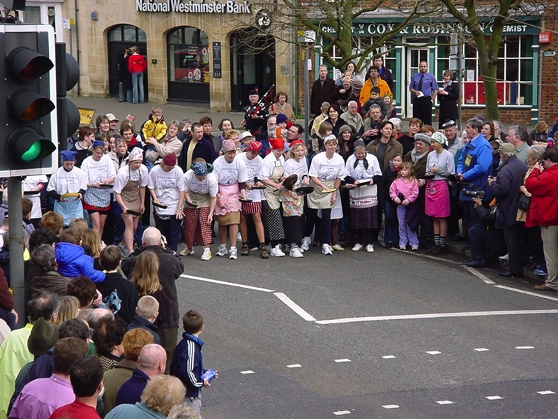 Olney pancake race start